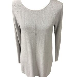 J. Jill Light Gray Ribbed Sweater